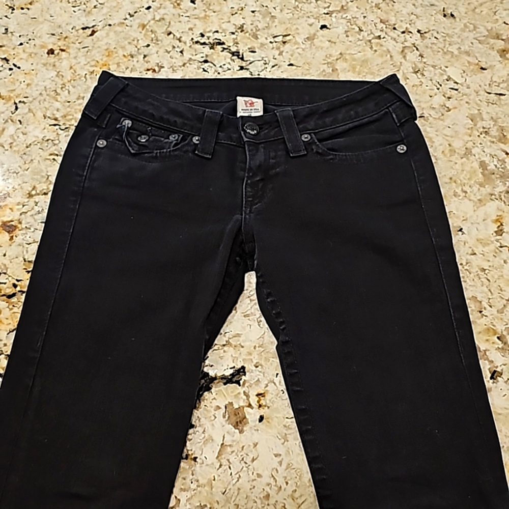 True Religion Skinny Jeans! Size 28, Black- No fading, great condition, stretch!